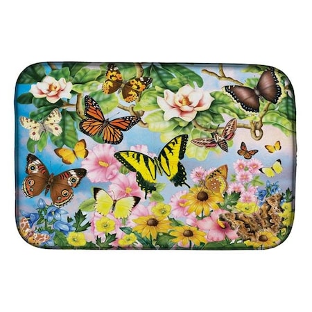 Carolines Treasures Carolines Treasures PRS4043DDM 14 x 21 in. North American Butterflies Dish Drying Mat PRS4043DDM